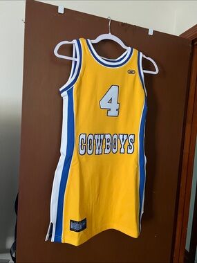 Mitchell & Ness Yellow and Blue Cowboys Jersey Dress #4